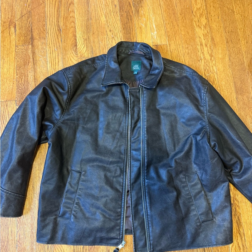 Women’s Oversized Brown Leather Jacket